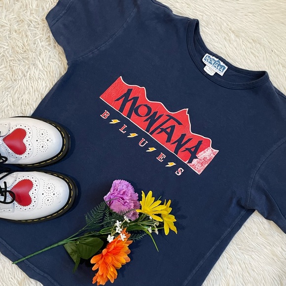 Vintage Y2k Montana Blues dark blue tee - Picture 4 of 14